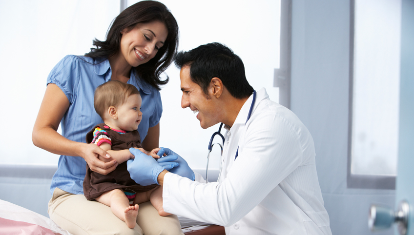 A child during a health checkup