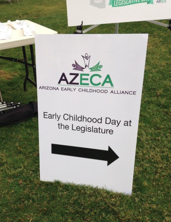 AZECA welcome sign ant early childhood legislative day