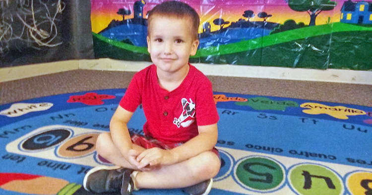 Little boy in classroom