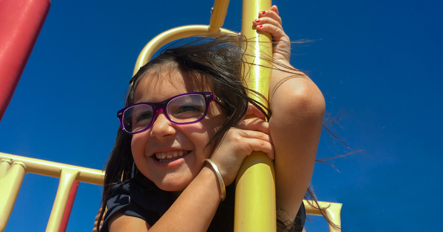 little girl on playground