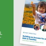 cover of the annual report with little girl in a field of flowers